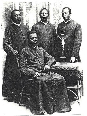 Four first black priests: Ngidi, Mncadi, Mbhele, Mnganga